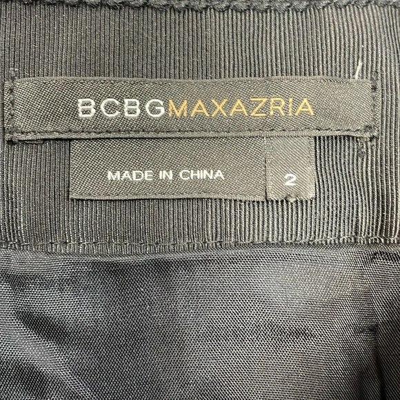 NWT BCBGMAXAZRIA Kailin Pleated Skirt Black Gold Chain 2 - Picture 9 of 14